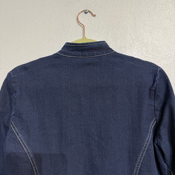 Lark Lane Denim Studded Jacket Sz 8P - Picture 8 of 12